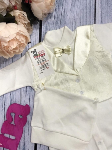 124. Комбинезон с шапкой и жилетом,100% хлопок интерлок