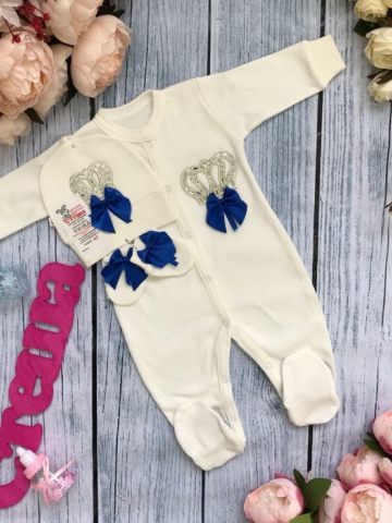 Купить оптом 166. Комбинезон с шапкой и царапками,100% хлопок интерлок в Кызыле