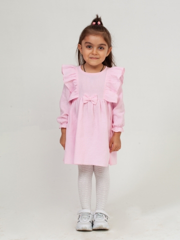 Купить 321-Р. Платье из муслина детское, хлопок 100% розовый, р. 98,104,110,116 в Кызыле
